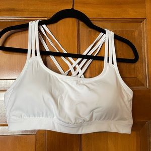 Athleta white strappy sports bra XL